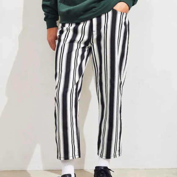 BDG UO URBAN OUTFITTERS | black stripe straight cropped jeans - Picture 10 of 11